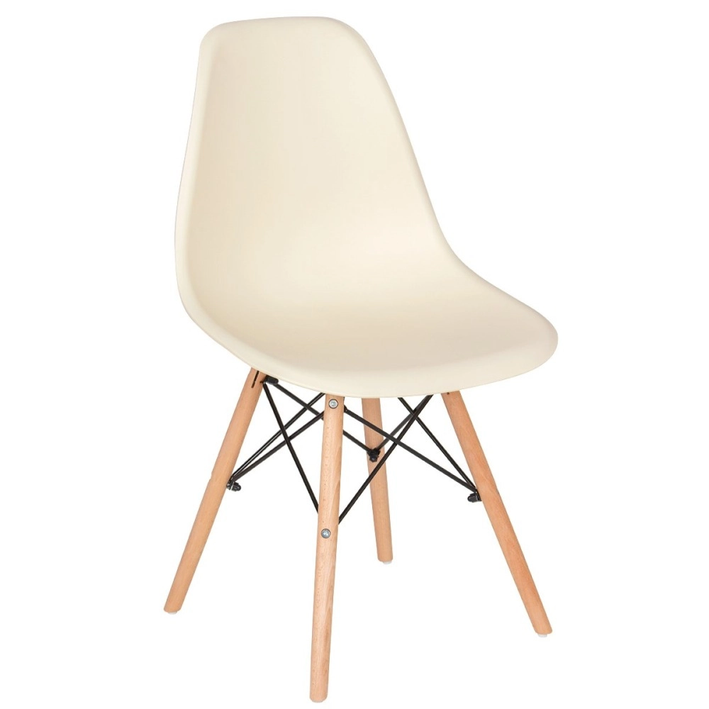 Kit 8 Cadeiras de jantar Charles Eames Eiffel DSW em Polipropileno - Creme Kit 8 Cadeiras de jantar Charles Eames Eiffel DSW em Polipropileno - Creme