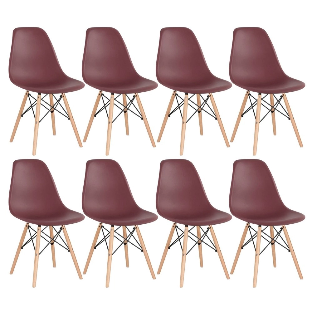 Kit 8 Cadeiras de jantar Charles Eames Eiffel DSW em Polipropileno - Marrom Kit 8 Cadeiras de jantar Charles Eames Eiffel DSW em Polipropileno - Marrom