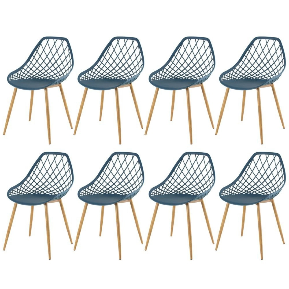 Kit 8 cadeiras de jantar Clarice Cloe com design contemporâneo – Azul petróleo Kit 8 cadeiras de jantar Clarice Cloe com design contemporâneo – Azul petróleo
