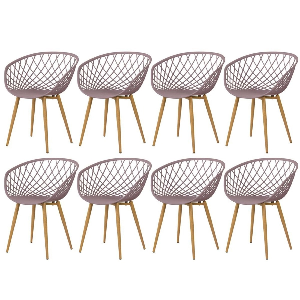Kit 8 Cadeiras de jantar Clarice Nest com design moderno e anatômico - Fendi