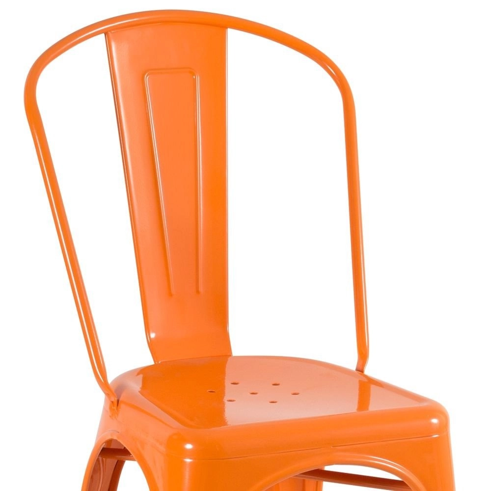 Kit 8 Cadeiras de jantar Iron Tolix com design industrial – Laranja Kit 8 Cadeiras de jantar Iron Tolix com design industrial – Laranja