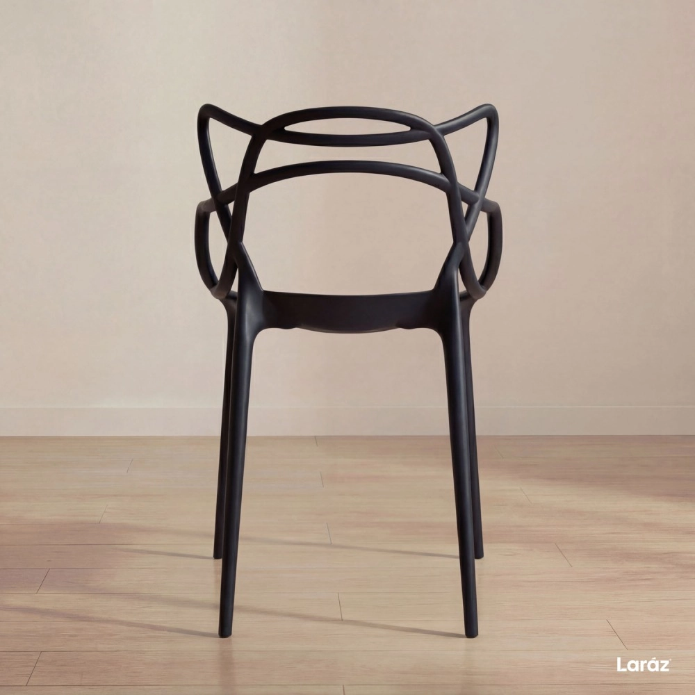 Kit 8 Cadeiras de jantar Master Allegra Design Moderno em Polipropileno - Preto