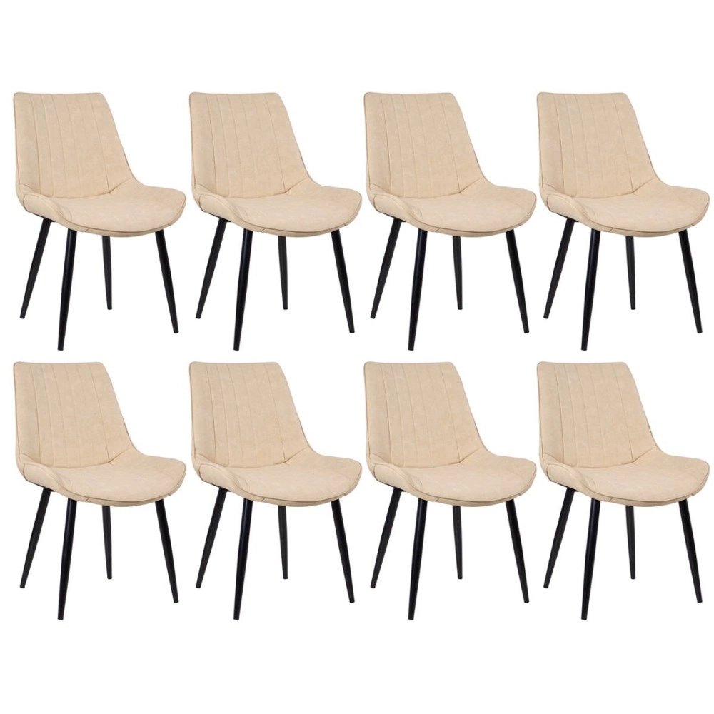 Kit 8 Cadeiras estofada Chicago com design industrial - Nude Vintage