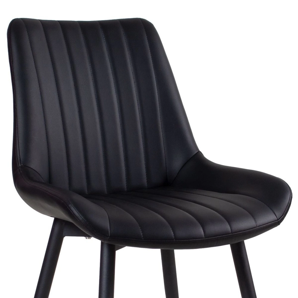 Kit 8 Cadeiras estofada Chicago com design industrial – Preto