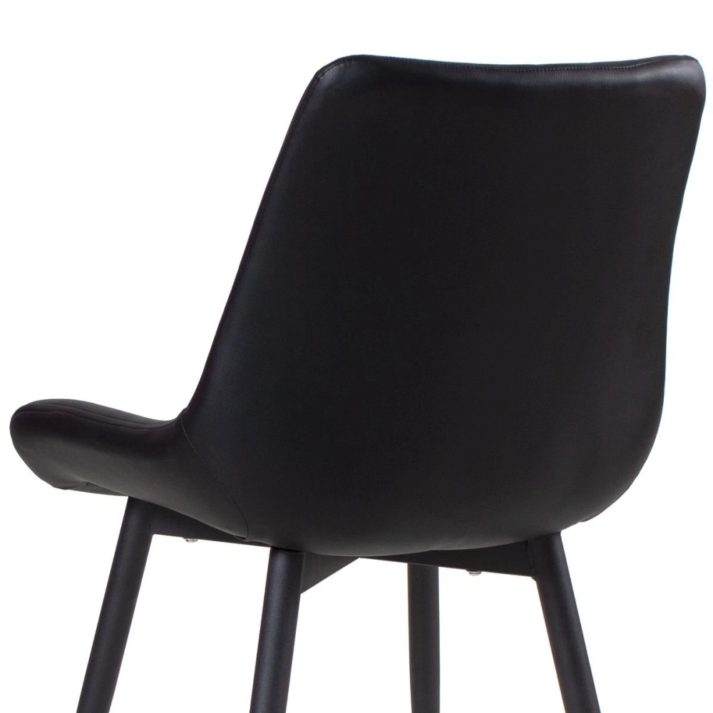 Kit 8 Cadeiras estofada Chicago com design industrial – Preto