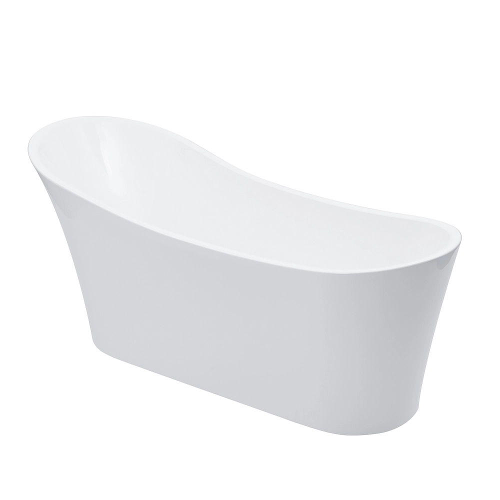 Kit Banheira de Imersão Acrílico 165 cm Azurita e Misturador de Piso Monocomando - Branco e Dourado Rose