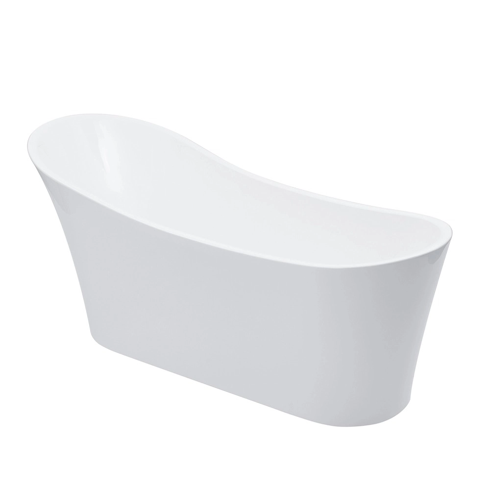 Kit Banheira de Imersão Acrílico 165 cm Azurita e Misturador de Piso Monocomando - Branco e Prata Cromado