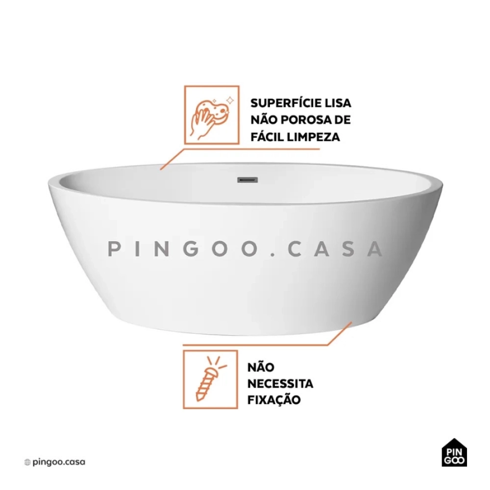 Kit Banheira de Imersão Acrílico 170 cm Rubi e Misturador de Piso Monocomando - Branco e Prata Cromado