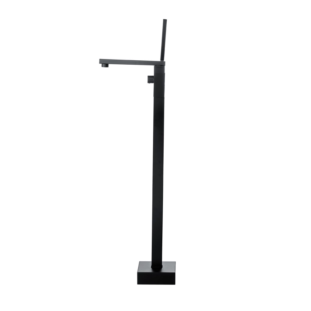 Kit Banheira de Imersão Acrílico 170 cm Rubi e Misturador de Piso Monocomando - Branco e Preto