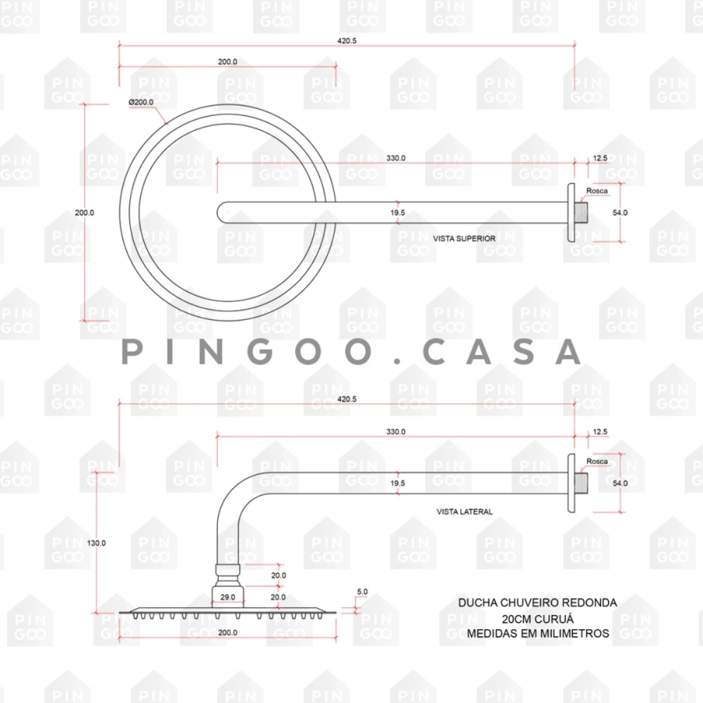 Kit Chuveiro Redondo Curuá 20cm com Desviador Mundaú e Ducha Manual Piraju Pingoo.casa - Dourado Rose Kit Chuveiro Redondo Curuá 20cm com Desviador Mundaú e Ducha Manual Piraju Pingoo.casa - Dourado Rose
