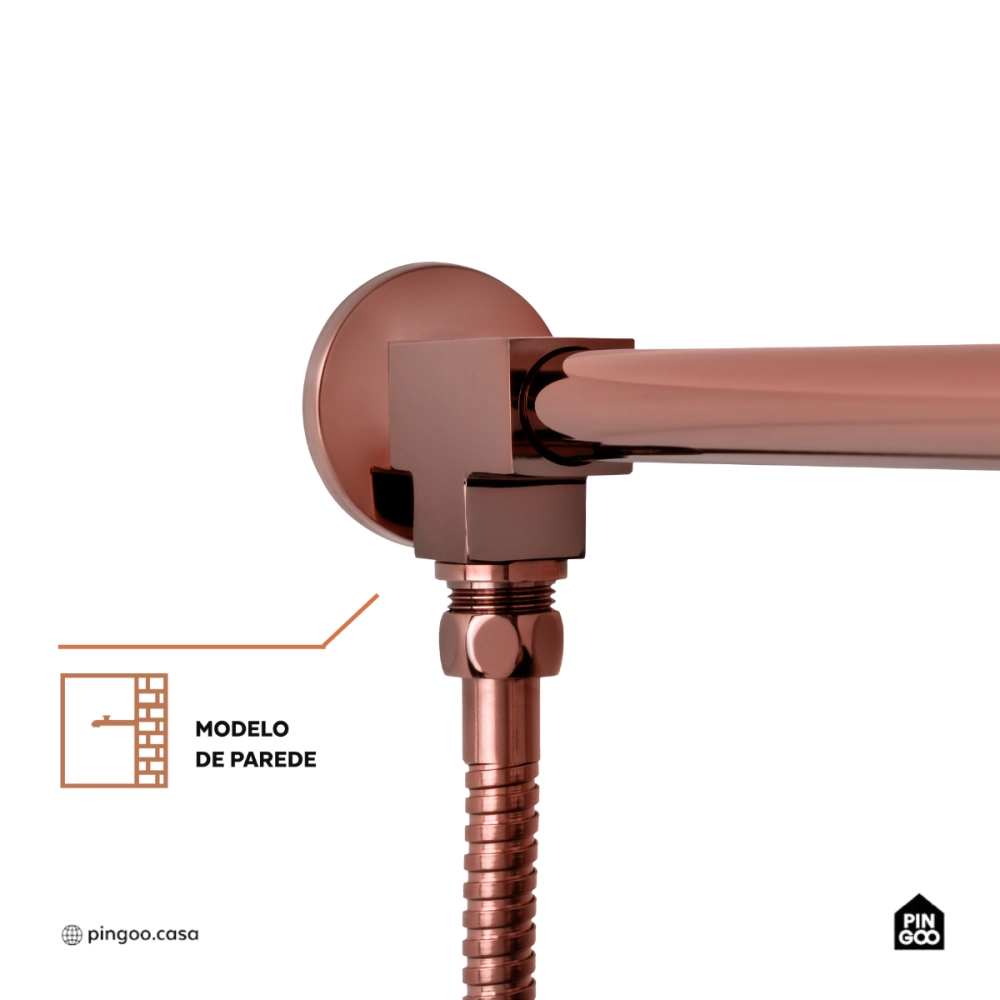 Kit Chuveiro Redondo Curuá 20cm com Desviador Mundaú e Ducha Manual Piraju Pingoo.casa - Dourado Rose Kit Chuveiro Redondo Curuá 20cm com Desviador Mundaú e Ducha Manual Piraju Pingoo.casa - Dourado Rose