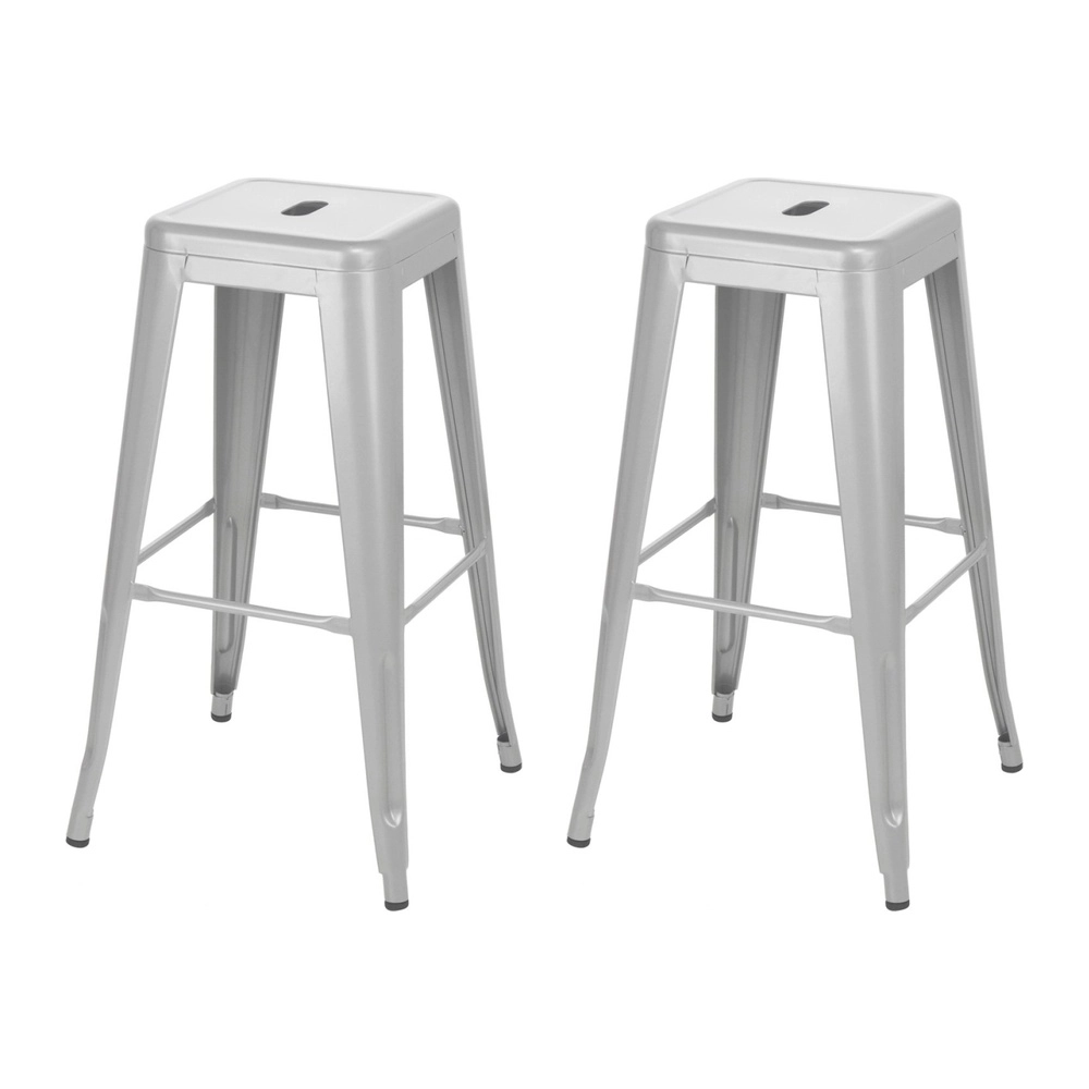 Kit com 2 Banquetas altas para bancada Iron Tolix 76 cm - Prata Kit com 2 Banquetas altas para bancada Iron Tolix 76 cm - Prata