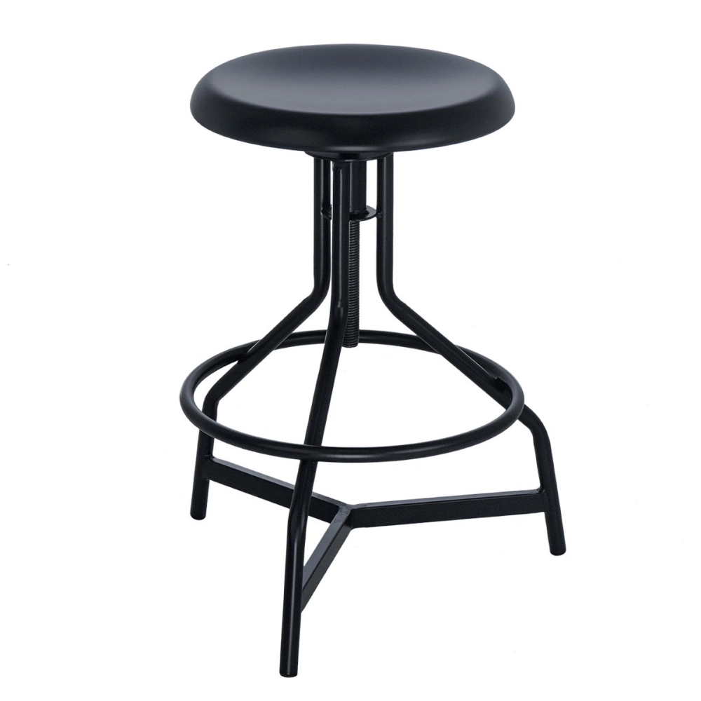 Kit com 2 Banquetas altas para cozinha industrial York com banco giratório - Preto Kit com 2 Banquetas altas para cozinha industrial York com banco giratório - Preto