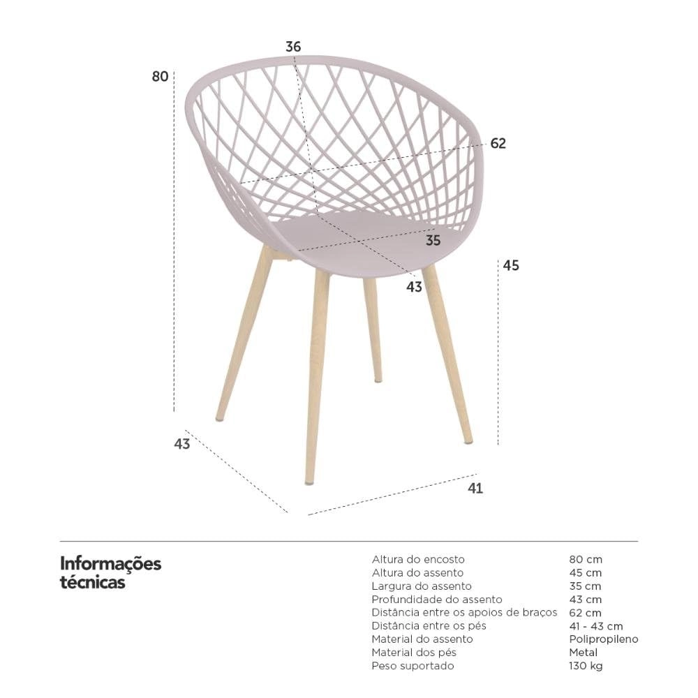 Kit com 2 Cadeiras Clarice Nest com Design Moderno para Cozinha e Sala de Jantar - Cinza névoa Kit com 2 Cadeiras Clarice Nest com Design Moderno para Cozinha e Sala de Jantar - Cinza névoa