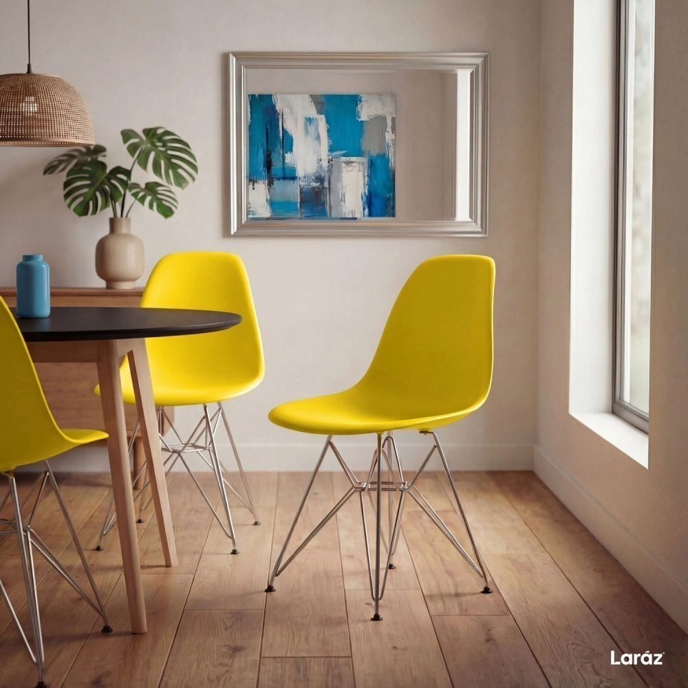 Kit com 2 Cadeiras de jantar Charles Eames Eiffel DKR em Polipropileno - Amarelo Kit com 2 Cadeiras de jantar Charles Eames Eiffel DKR em Polipropileno - Amarelo