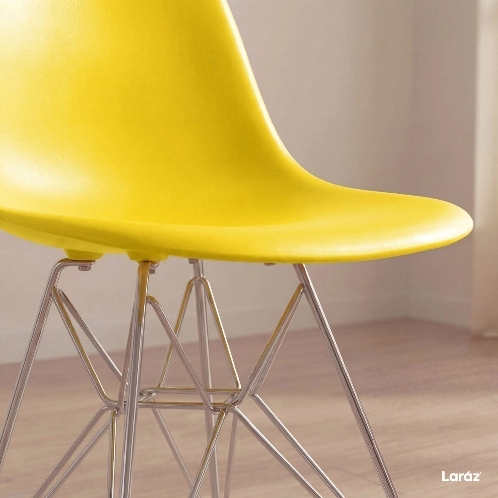 Kit com 2 Cadeiras de jantar Charles Eames Eiffel DKR em Polipropileno - Amarelo Kit com 2 Cadeiras de jantar Charles Eames Eiffel DKR em Polipropileno - Amarelo