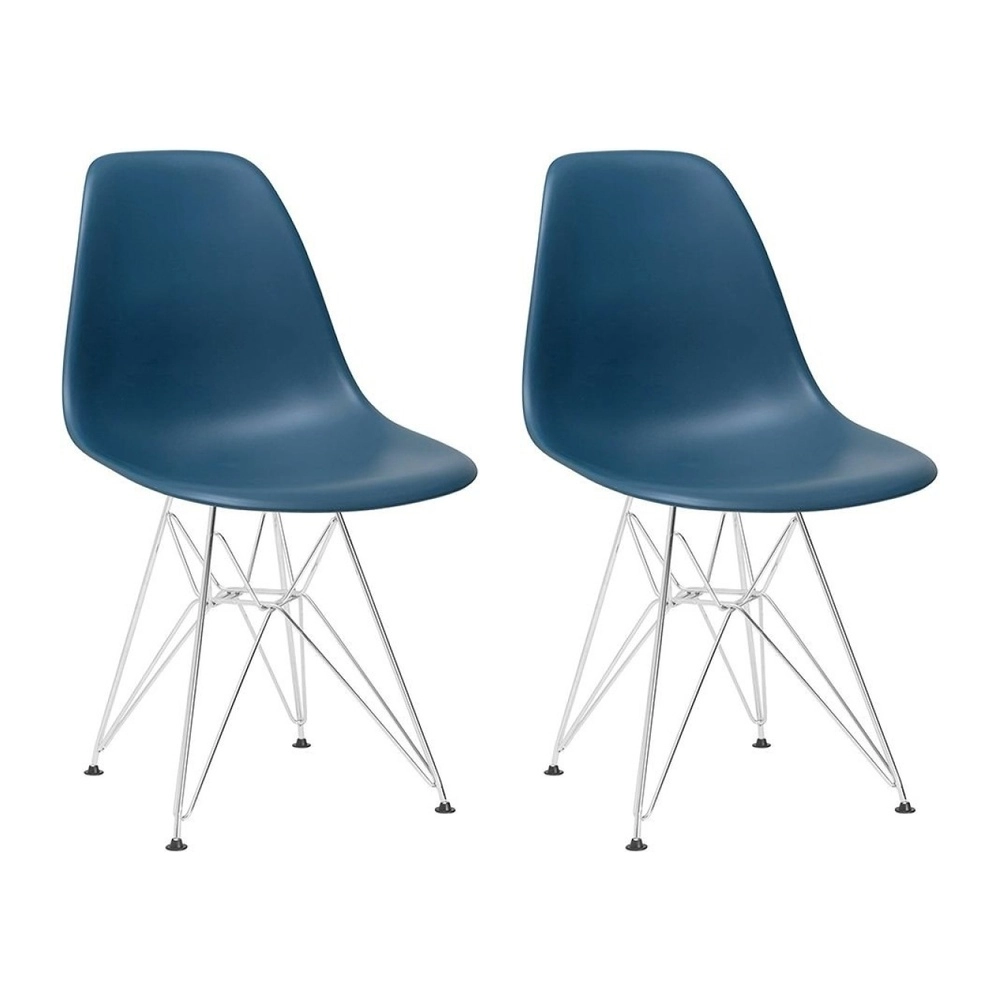 Kit com 2 Cadeiras de jantar Charles Eames Eiffel DKR em Polipropileno - Azul petróleo Kit com 2 Cadeiras de jantar Charles Eames Eiffel DKR em Polipropileno - Azul petróleo