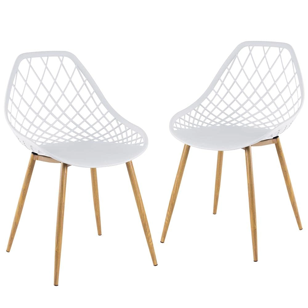 Kit com 2 Cadeiras de jantar Clarice Cloe com design contemporâneo - Branco Kit com 2 Cadeiras de jantar Clarice Cloe com design contemporâneo - Branco