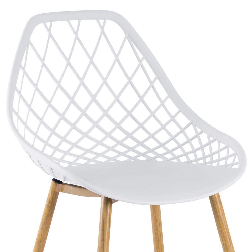 Kit com 2 Cadeiras de jantar Clarice Cloe com design contemporâneo - Branco Kit com 2 Cadeiras de jantar Clarice Cloe com design contemporâneo - Branco
