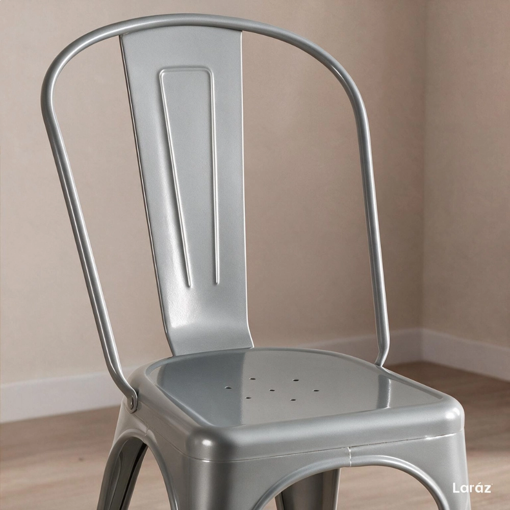 Kit com 2 Cadeiras de jantar Iron Tolix com design industrial - Prata Kit com 2 Cadeiras de jantar Iron Tolix com design industrial - Prata