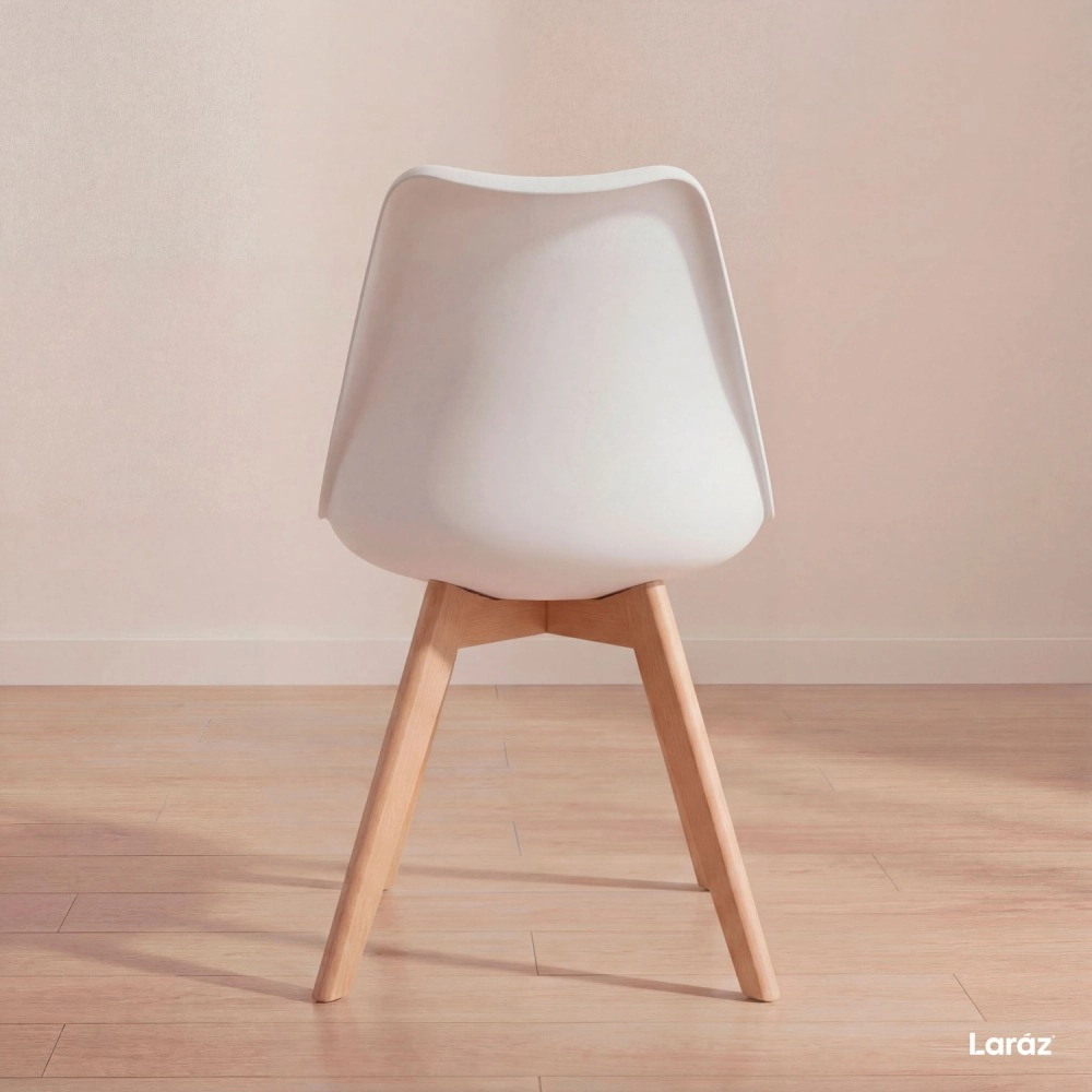 Kit com 2 Cadeiras de jantar Leda com assento estofado e design moderno - Branco