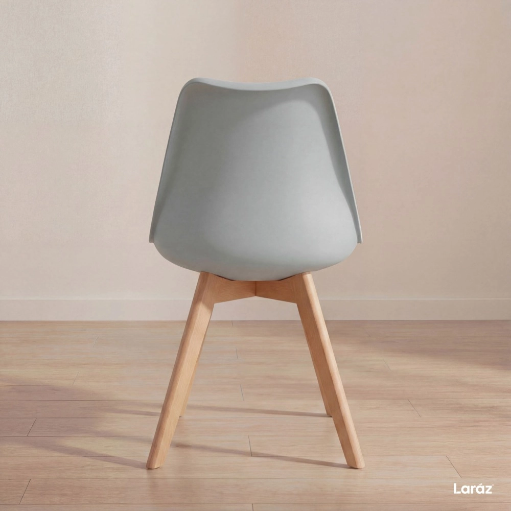 Kit com 2 Cadeiras de jantar Leda com assento estofado e design moderno - Cinza claro Kit com 2 Cadeiras de jantar Leda com assento estofado e design moderno - Cinza claro