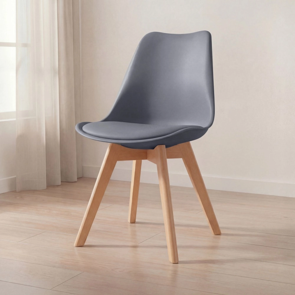 Kit com 2 Cadeiras de jantar Leda com assento estofado e design moderno - Fendi