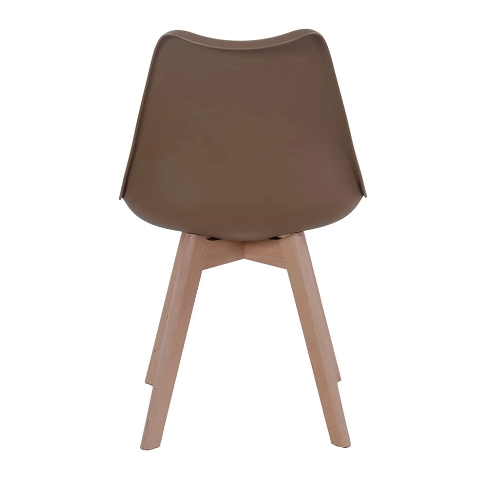 Kit com 2 Cadeiras de jantar Leda com assento estofado e design moderno - Nude