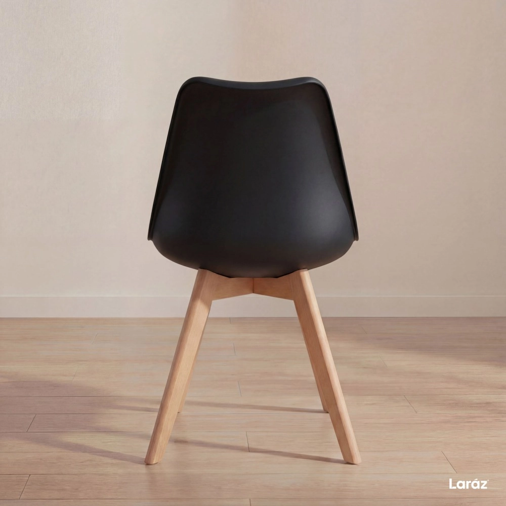 Kit com 2 Cadeiras de jantar Leda com assento estofado e design moderno - Preto