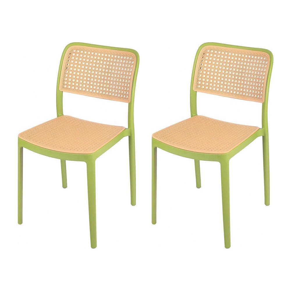 Kit com 2 Cadeiras de jantar Maya com design moderno e assento confortável - Verde