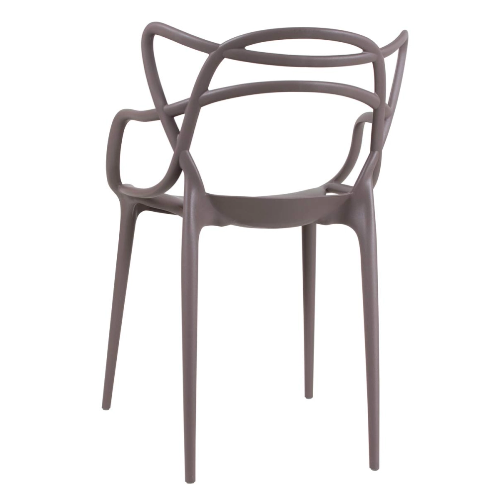Kit com 2 Cadeiras Design Allegra Polipropileno Injetado Alta Densidade Empilhável Sala Cozinha Jantar Bar Jardim Varanda Fendi