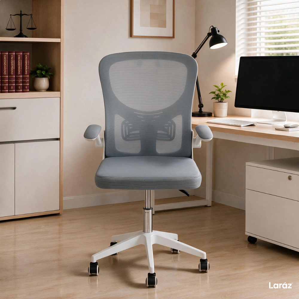 Kit com 2 Cadeiras escritório rodizio office Bytes - Cinza claro Kit com 2 Cadeiras escritório rodizio office Bytes - Cinza claro