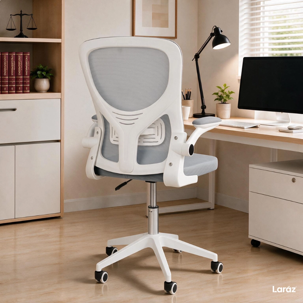 Kit com 2 Cadeiras escritório rodizio office Bytes - Cinza claro Kit com 2 Cadeiras escritório rodizio office Bytes - Cinza claro