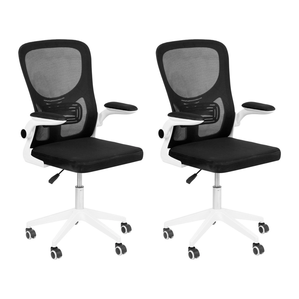 Kit com 2 Cadeiras escritório rodizio office Bytes - Preto