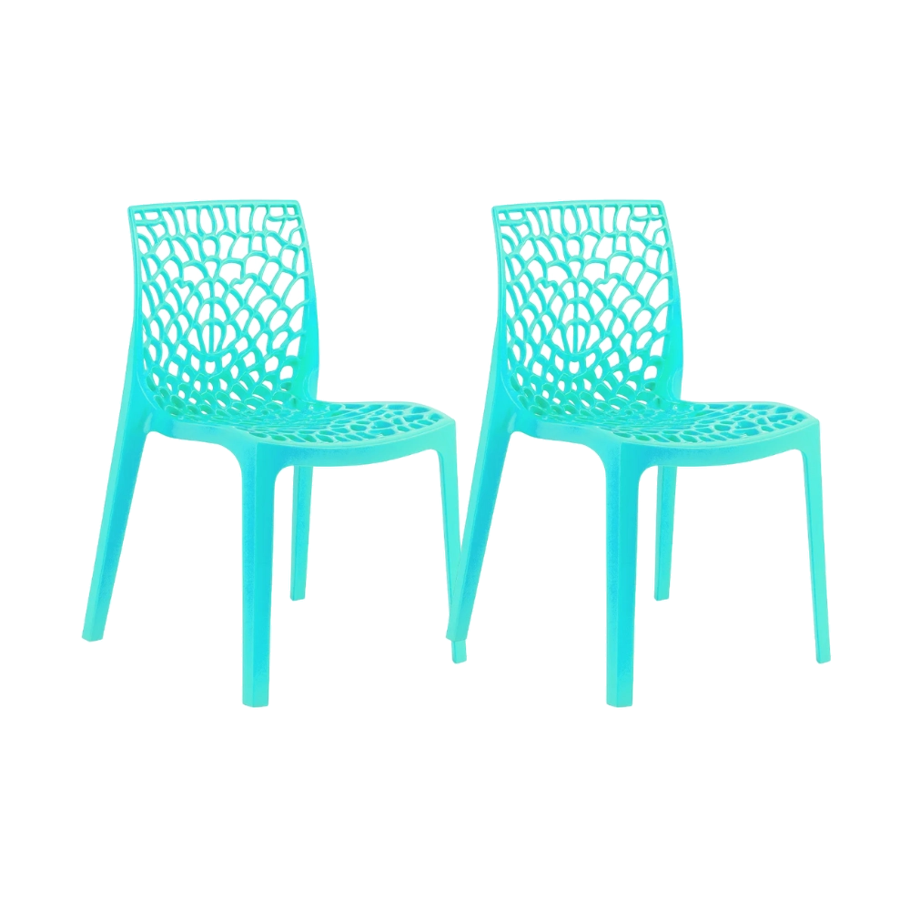 Kit com 2 Cadeiras Gruvyer com Design Contemporâneo Encosto e Assento Anatômico - Azul tiffany Kit com 2 Cadeiras Gruvyer com Design Contemporâneo Encosto e Assento Anatômico - Azul tiffany