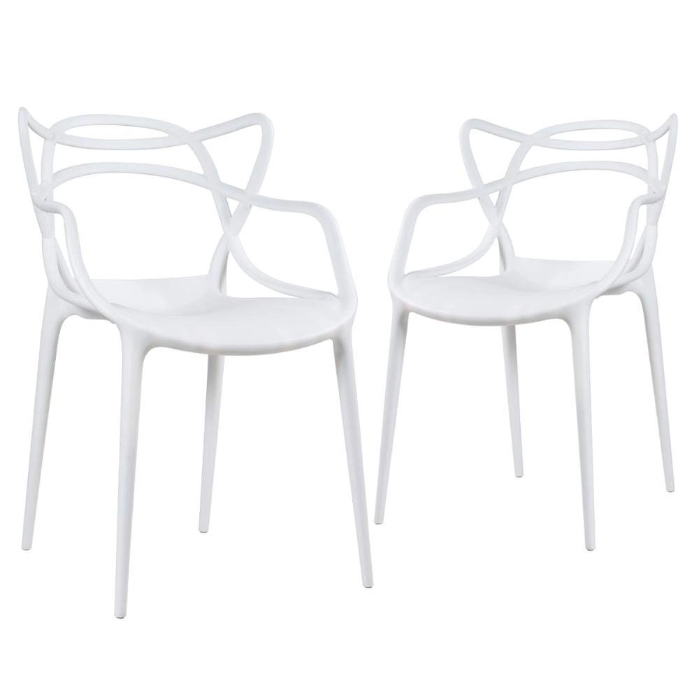 Kit com 2 Cadeiras Master Allegra Design Moderno em Polipropileno para Cozinha e Sala de Jantar - Branco Kit com 2 Cadeiras Master Allegra Design Moderno em Polipropileno para Cozinha e Sala de Jantar - Branco