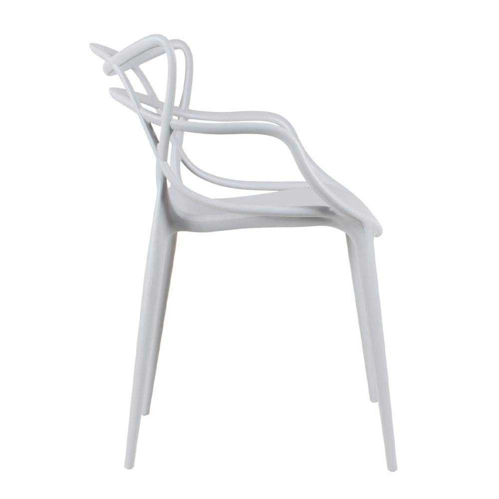 Kit com 2 Cadeiras Master Allegra Design Moderno em Polipropileno para Cozinha e Sala de Jantar - Cinza claro Kit com 2 Cadeiras Master Allegra Design Moderno em Polipropileno para Cozinha e Sala de Jantar - Cinza claro