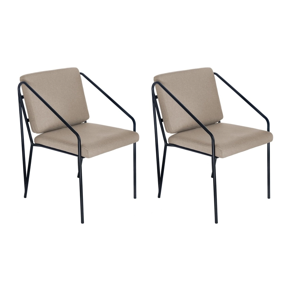 Kit com 2 Cadeiras Poltrona estofada Bergen com design nórdico escandinavo - nude Kit com 2 Cadeiras Poltrona estofada Bergen com design nórdico escandinavo - nude