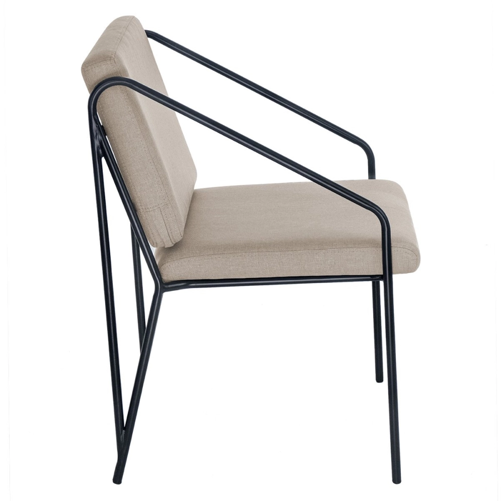 Kit com 2 Cadeiras Poltrona estofada Bergen com design nórdico escandinavo - nude Kit com 2 Cadeiras Poltrona estofada Bergen com design nórdico escandinavo - nude
