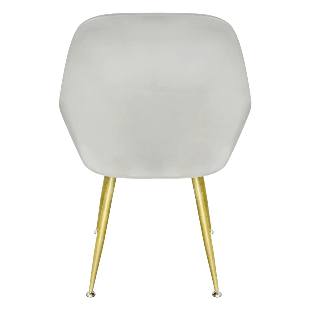 Kit com 2 Cadeiras Poltrona Lines com pés dourados Suede para sala de jantar - Cinza