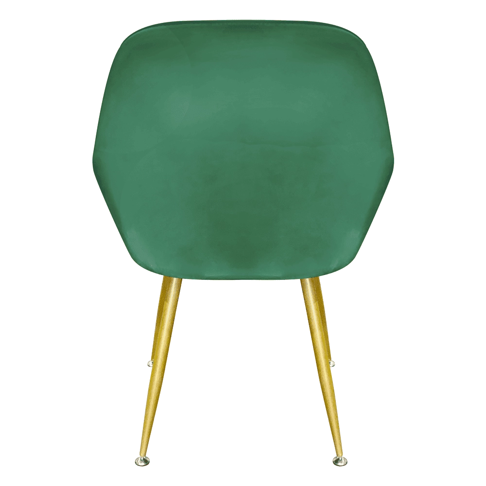 Kit com 2 Cadeiras Poltrona Lines com pés dourados Suede para sala de jantar - Verde Escuro