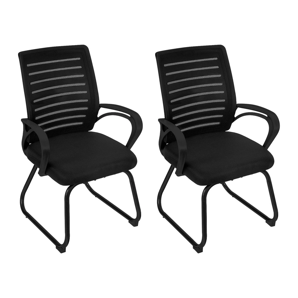 Kit com 2 Cadeiras Viena para escritório com base fixa – Preto Kit com 2 Cadeiras Viena para escritório com base fixa – Preto