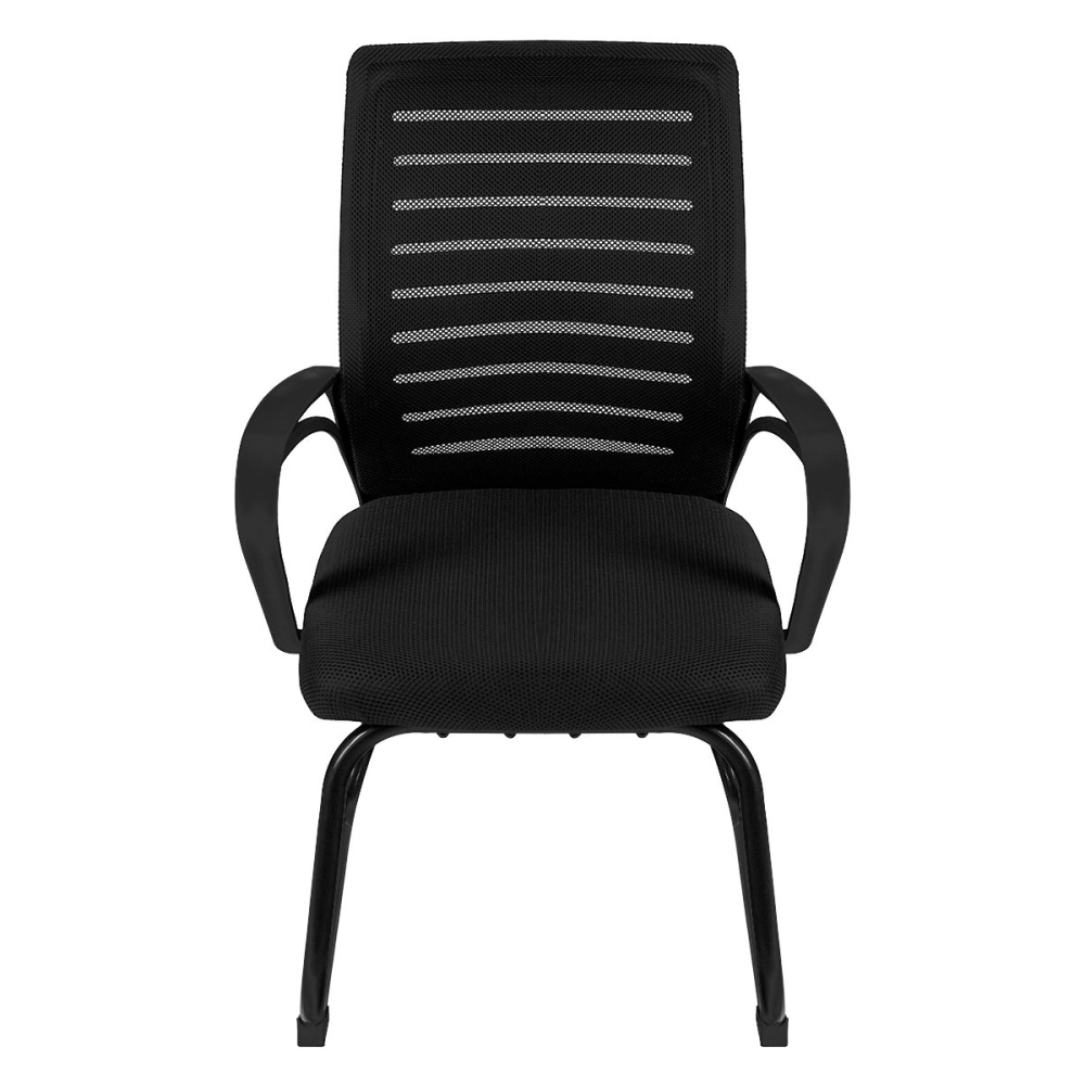 Kit com 2 Cadeiras Viena para escritório com base fixa – Preto Kit com 2 Cadeiras Viena para escritório com base fixa – Preto