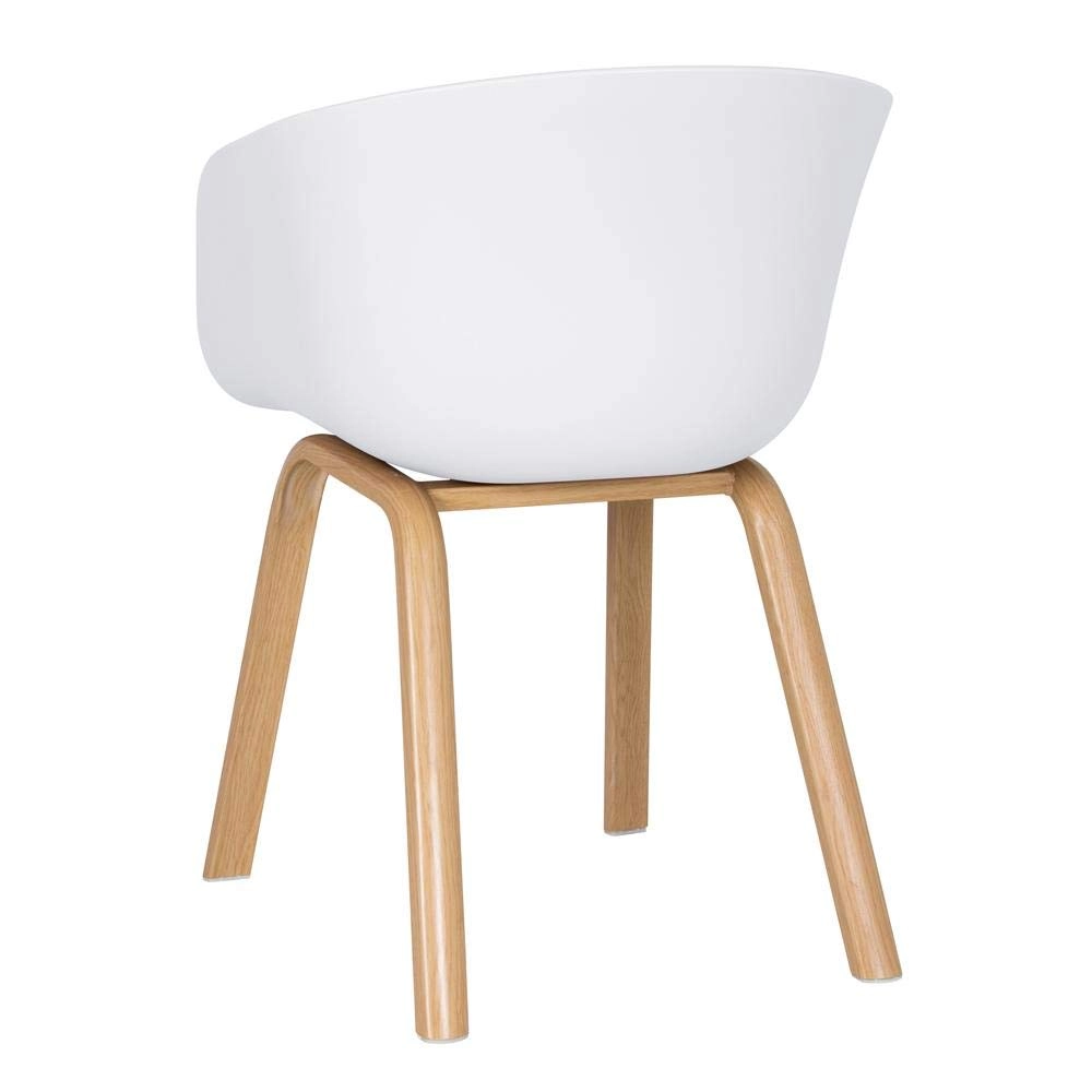 Kit com 4 Cadeiras de jantar Cassia com design moderno e assento confortável – Branco