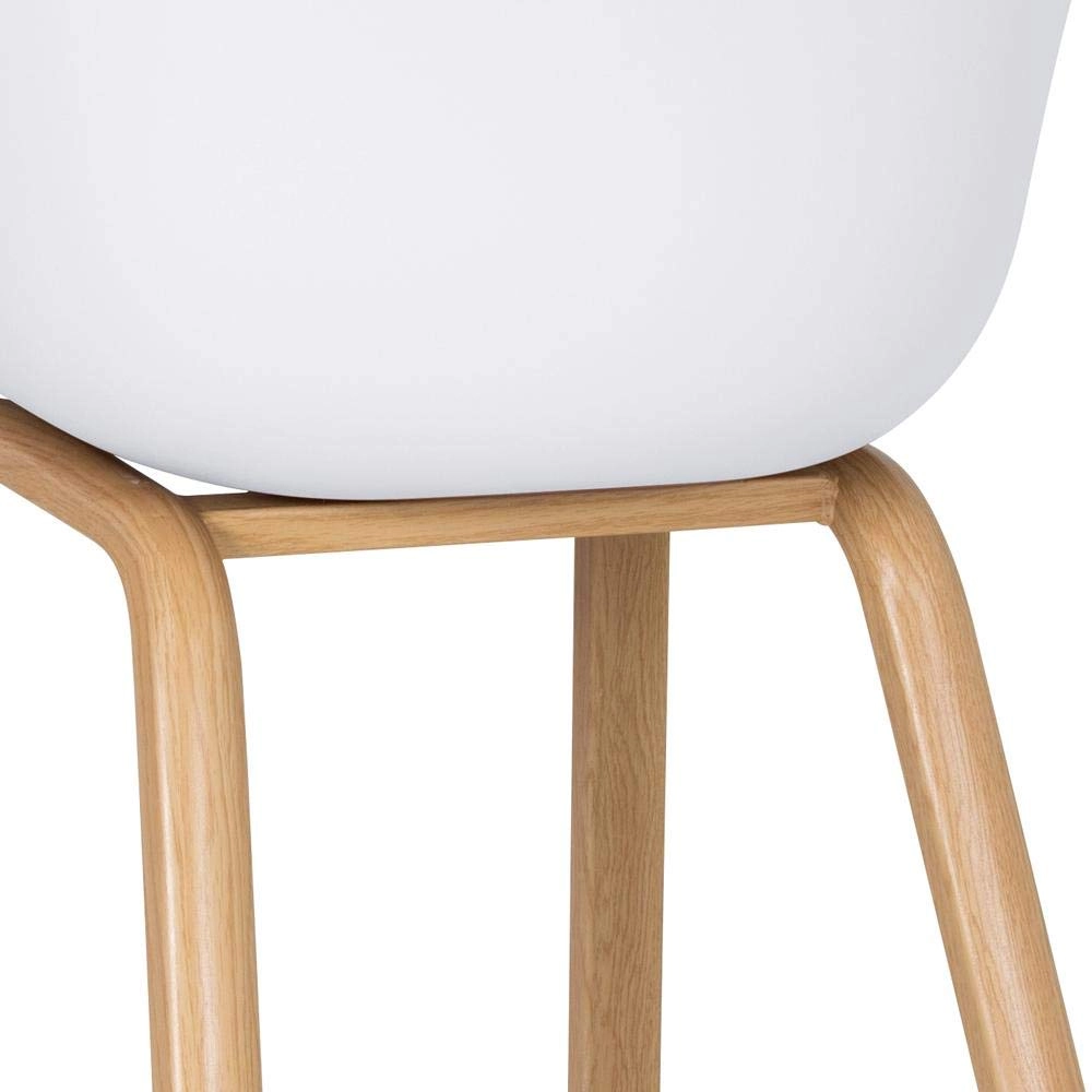 Kit com 4 Cadeiras de jantar Cassia com design moderno e assento confortável – Branco