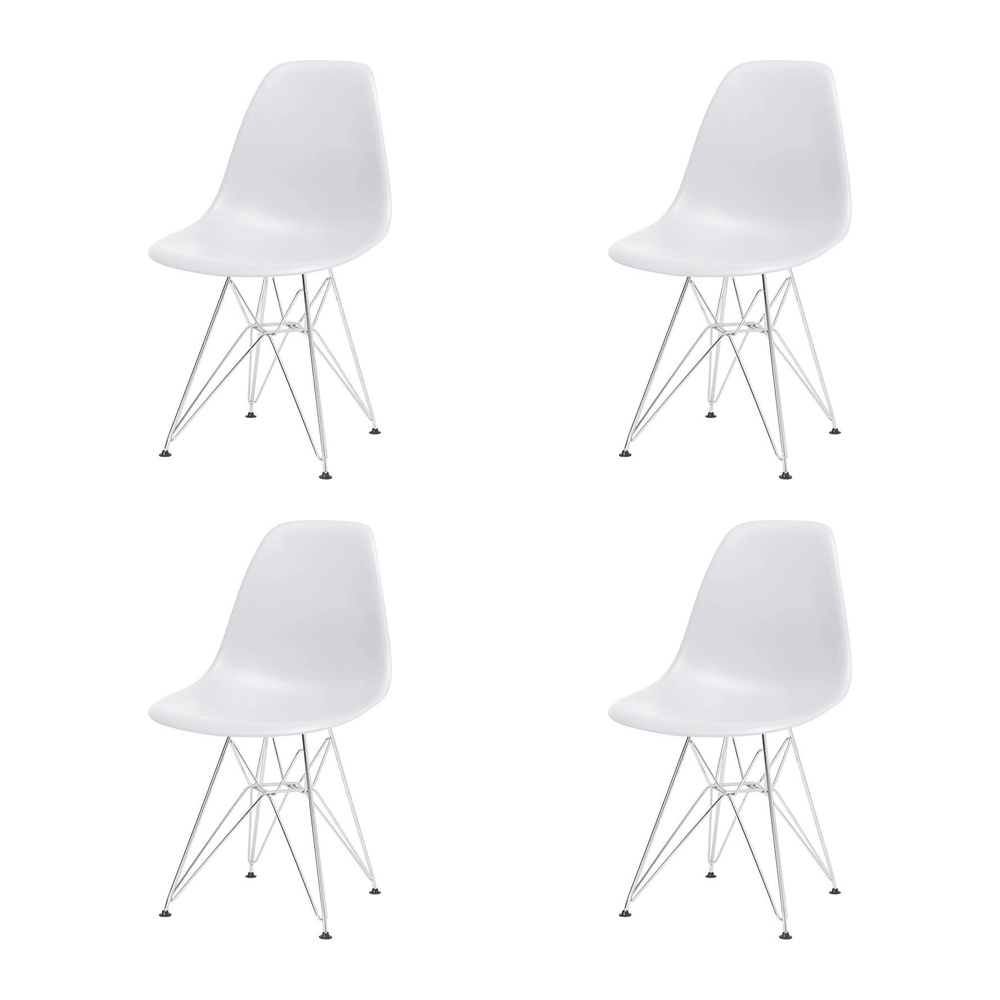 Kit com 4 Cadeiras de jantar Charles Eames Eiffel DKR em Polipropileno - Cinza claro Kit com 4 Cadeiras de jantar Charles Eames Eiffel DKR em Polipropileno - Cinza claro