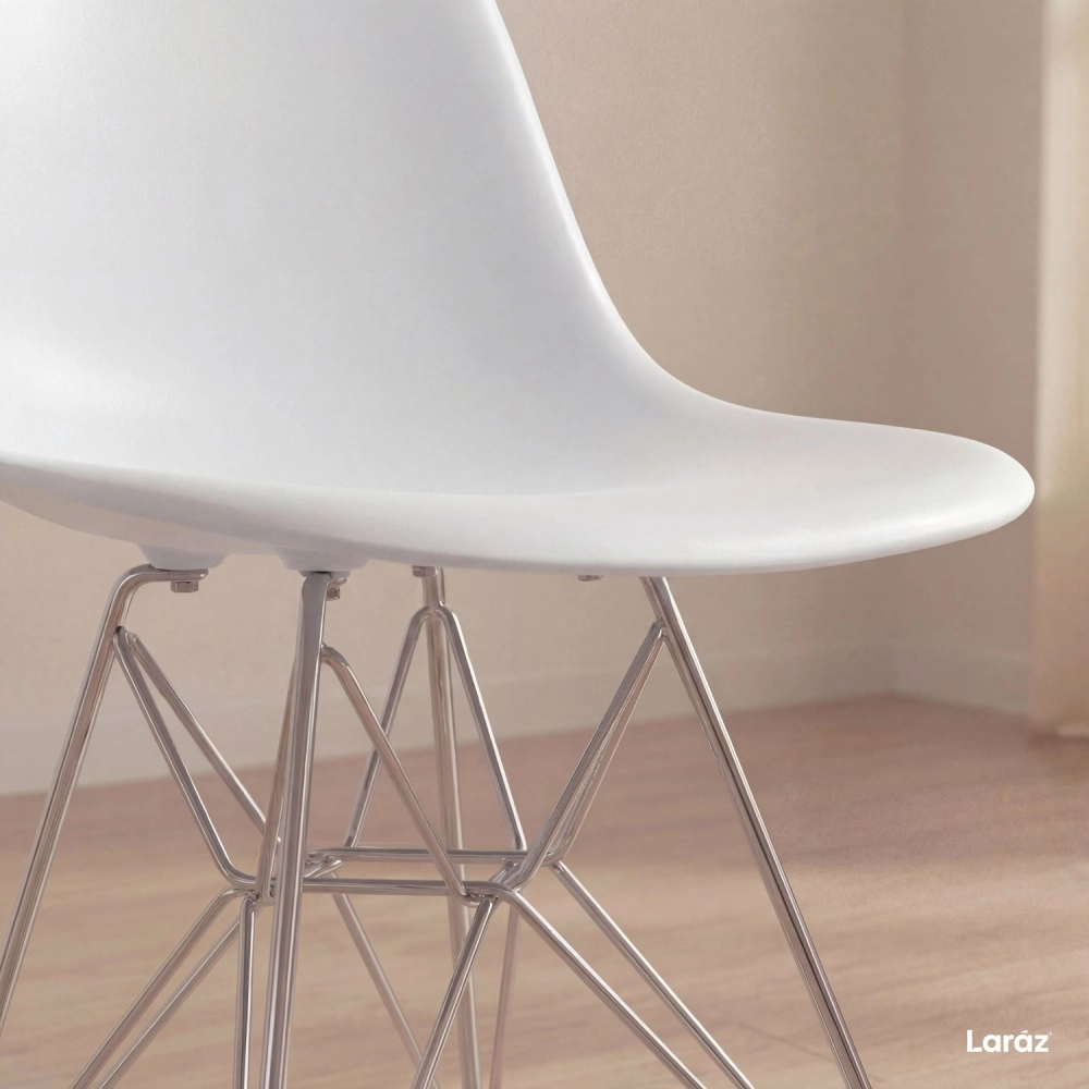 Kit com 4 Cadeiras de jantar Charles Eames Eiffel DKR em Polipropileno - Cinza claro Kit com 4 Cadeiras de jantar Charles Eames Eiffel DKR em Polipropileno - Cinza claro