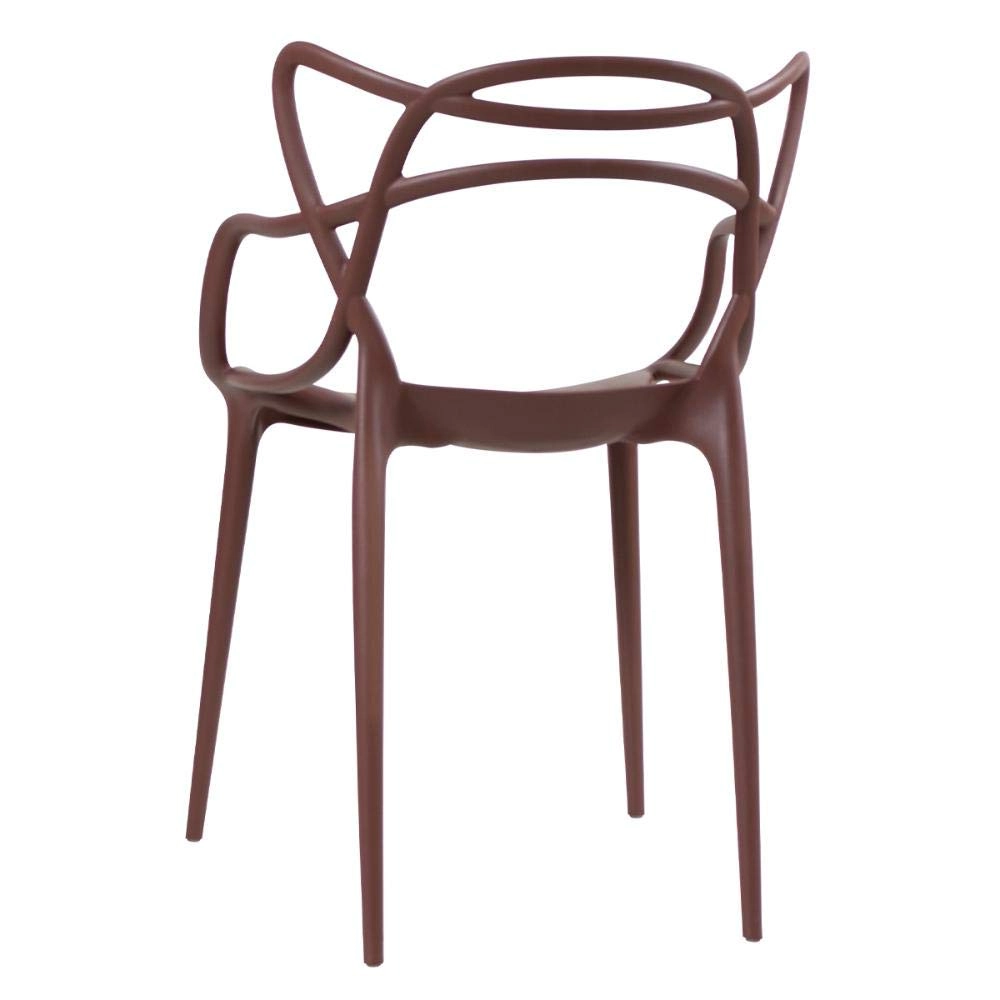Kit com 4 Cadeiras Design Allegra Polipropileno Injetado Alta Densidade Empilhável Sala Cozinha Jantar Bar Jardim Varanda Marrom Kit com 4 Cadeiras Design Allegra Polipropileno Injetado Alta Densidade Empilhável Sala Cozinha Jantar Bar Jardim Varanda Marrom