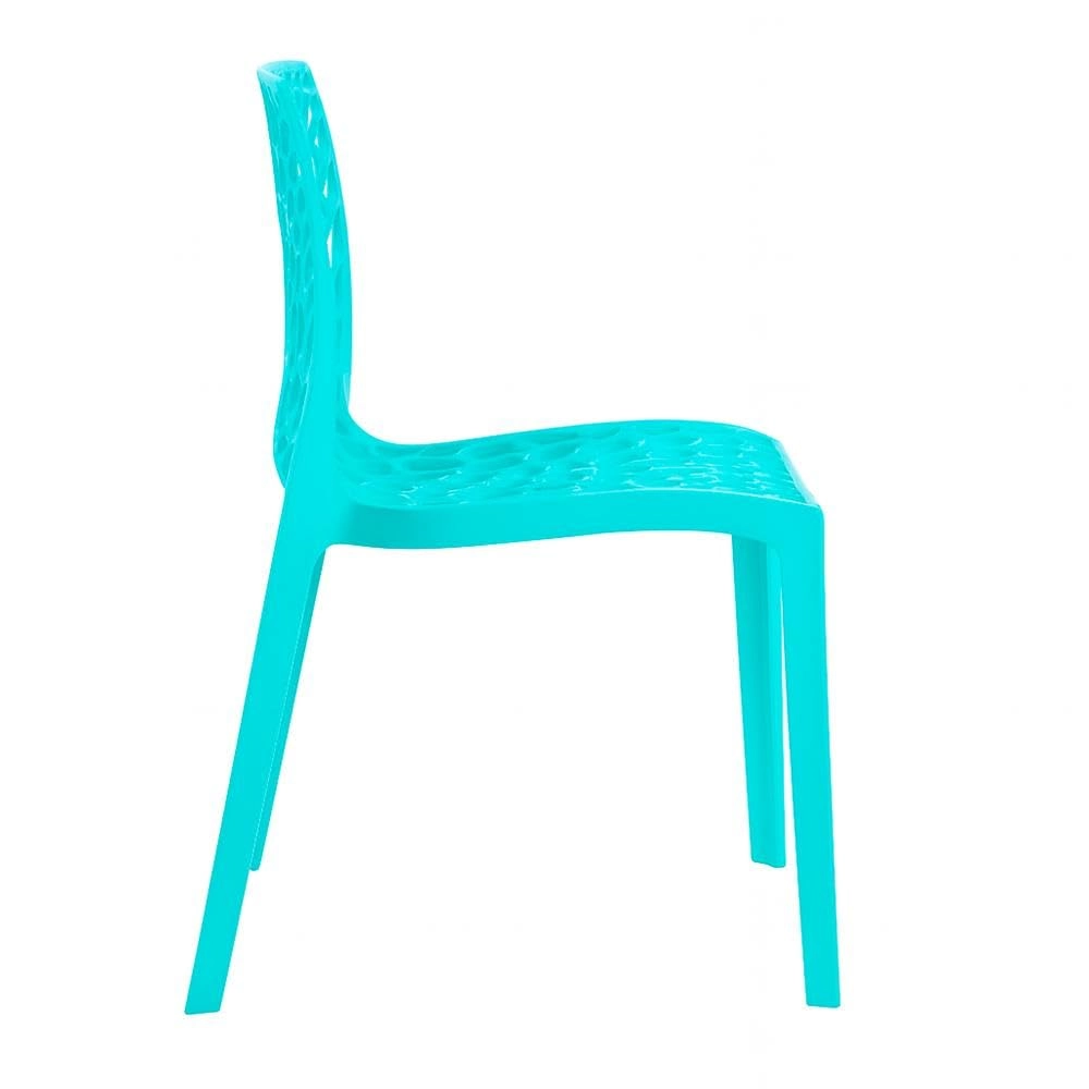 Kit com 4 Cadeiras Gruvyer com Design Contemporâneo Encosto e Assento Anatômico - Azul tiffany Kit com 4 Cadeiras Gruvyer com Design Contemporâneo Encosto e Assento Anatômico - Azul tiffany