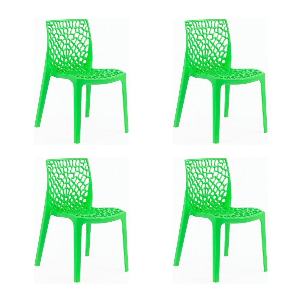 Kit com 4 Cadeiras Gruvyer com Design Contemporâneo Encosto e Assento Anatômico - Verde Claro Kit com 4 Cadeiras Gruvyer com Design Contemporâneo Encosto e Assento Anatômico - Verde Claro